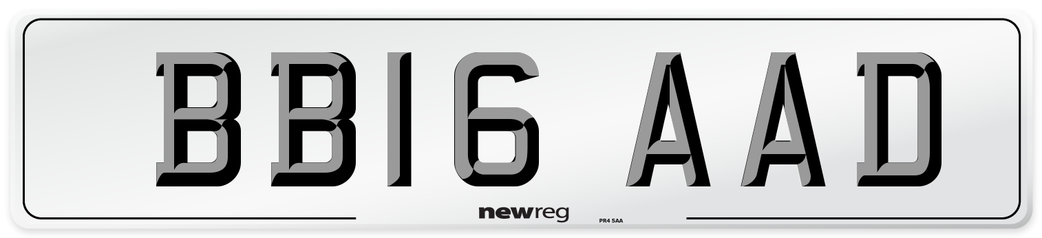 BB16 AAD Number Plate from New Reg